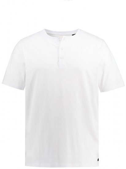 JP1880 726695 Tričko Henley Bílá - Trička - Trička nadměrné velikosti - 2XL-14XL