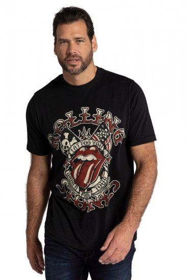 JP1880 Rolling Stones Graphic Comfort Fit Band T-Shirt Black - Trička - Trička nadměrné velikosti - 2XL-14XL