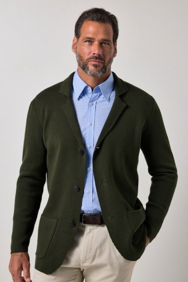 JP1880 Milano Flexnamic Pletené sako Tmavě olivová - Obleky - Obleky 2XL-8XL