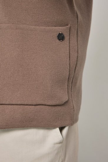 JP1880 Milano Flexnamic Pletené sako Ořechově hnědá - Obleky - Obleky 2XL-8XL