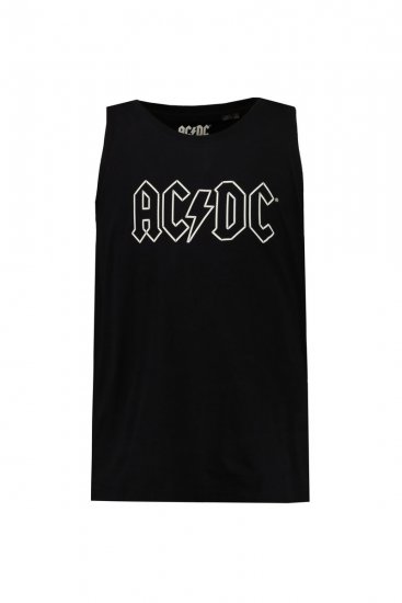 JP1880 AC/DC Graphic Comfort Fit Band Tank Top Black - Trička - Trička nadměrné velikosti - 2XL-14XL