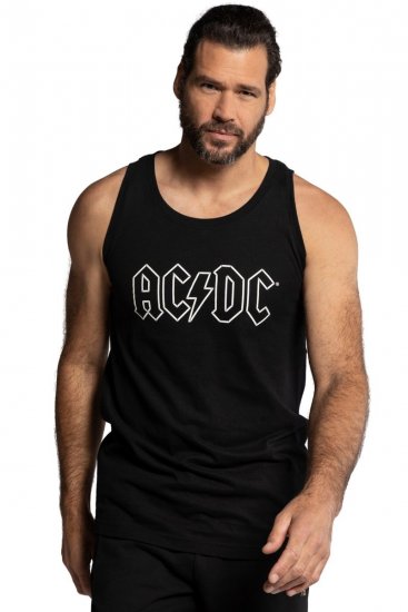 JP1880 AC/DC Graphic Comfort Fit Band Tank Top Black - Trička - Trička nadměrné velikosti - 2XL-14XL