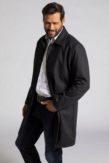 JP1880 Coat Wool Blend Water Repellent Dark Grey - Bundy - Bundy Nadměrné Velikosti - 2XL-8XL