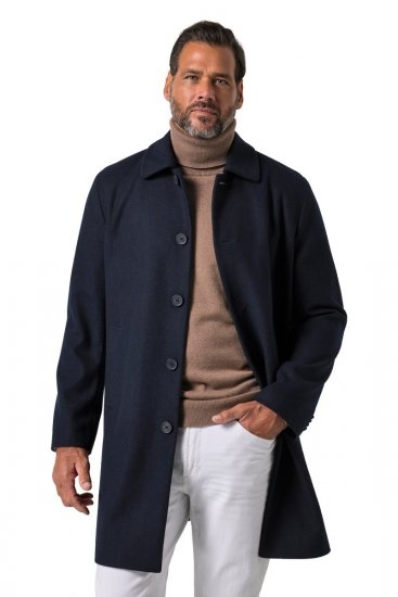 JP1880 795116 Voděodolný Vlněný kabát Námořnická modrá - Bundy - Bundy Nadměrné Velikosti - 2XL-8XL