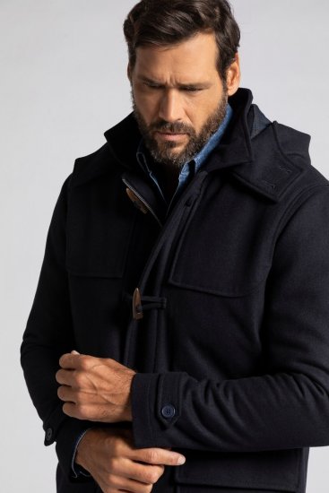 JP1880 Duffle Coat Water Repellent with Detachable Hood Navy - Bundy - Bundy Nadměrné Velikosti - 2XL-8XL