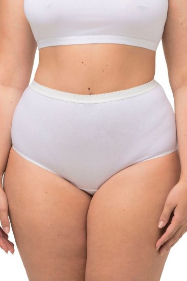 Ulla Popken 795269 Kalhotky s vysokým pasem 3 ks Bílá - Kalhotky - 