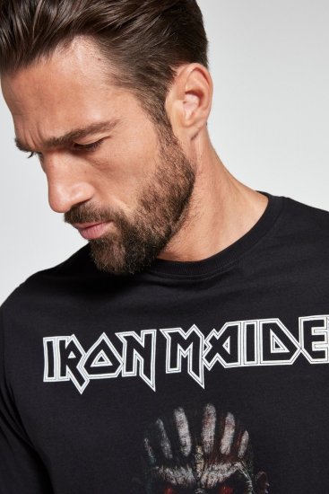JP1880 Iron Maiden Graphic Band T-Shirt Black - Trička - Trička nadměrné velikosti - 2XL-14XL