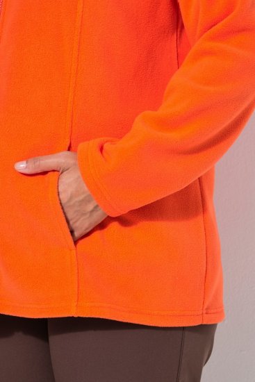 Ulla Popken 796970 Lehká fleecová bunda Oranžově červená - Fleecové oblečení - 