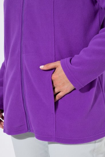 Ulla Popken 796970 Lehká fleecová bunda Tmavě fialová - Fleecové oblečení - 