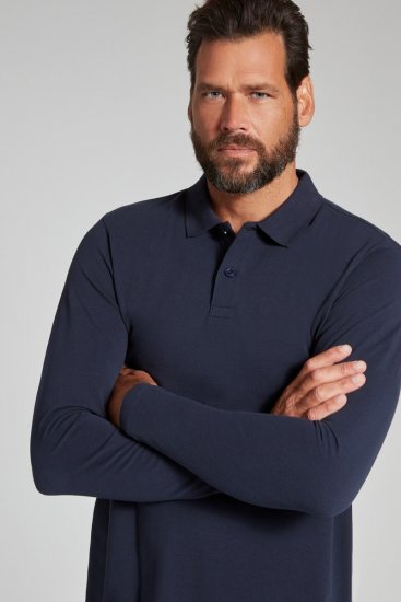 JP1880 799230 Polokošile s dlouhým rukávem Tmavě modrá - Polokošile - Polokošile 2XL-8XL - Trička s límečkem 2XL-8XL