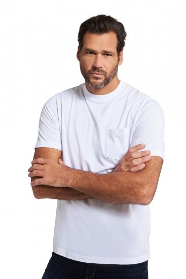 JP1880 799997 Tričko s náprsní kapsou Bílá - Trička - Trička nadměrné velikosti - 2XL-14XL