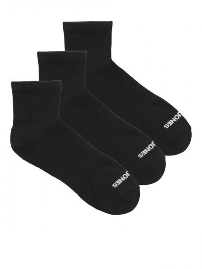 Jack & Jones Luca Tenisové ponožky Černá 3-pack - Spodní prádlo - Spodní Prádlo Nadměrné Velikosti 2XL-8XL