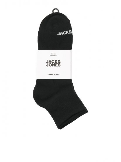 Jack & Jones Luca Tenisové ponožky Černá 3-pack - Spodní prádlo - Spodní Prádlo Nadměrné Velikosti 2XL-8XL