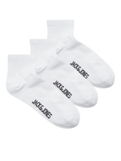 Jack & Jones Leon Tenisové ponožky Bílá 3-pack - Spodní prádlo - Spodní Prádlo Nadměrné Velikosti 2XL-8XL