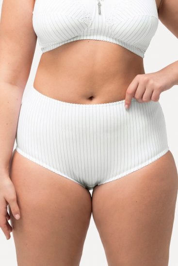 Ulla Popken 800279 Pruhované kalhotky 2 ks Bílá - Kalhotky - 