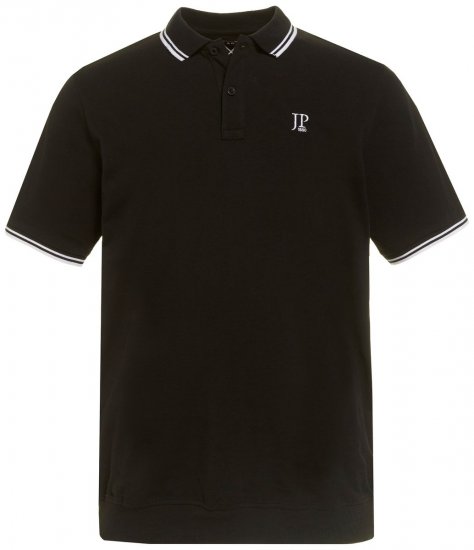 JP1880 802789 Polokošile s bílým kontrastním límcem Černá - Polokošile - Polokošile 2XL-8XL - Trička s límečkem 2XL-8XL