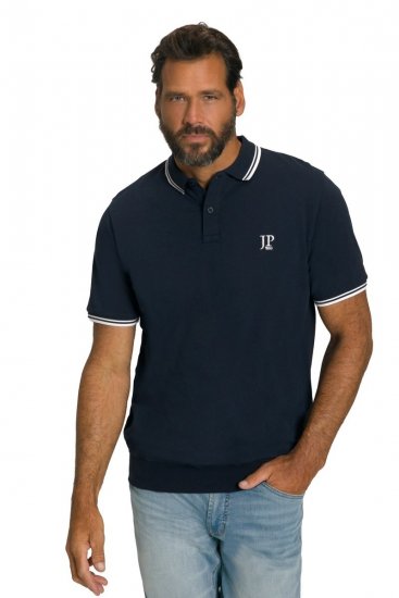 JP1880 802789 Polokošile s bílým kontrastním límcem Tmavě modrá - Polokošile - Polokošile 2XL-8XL - Trička s límečkem 2XL-8XL