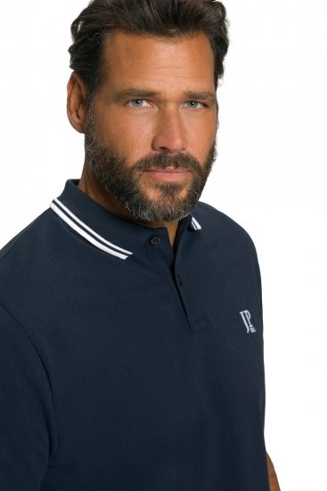 JP1880 802789 Polokošile s bílým kontrastním límcem Tmavě modrá - Polokošile - Polokošile 2XL-8XL - Trička s límečkem 2XL-8XL
