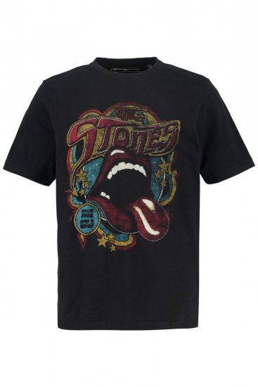JP1880 Rolling Stones Graphic Band T-Shirt Black - Trička - Trička nadměrné velikosti - 2XL-14XL