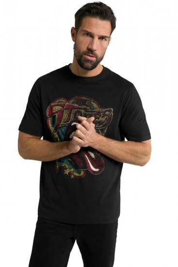 JP1880 Rolling Stones Graphic Band T-Shirt Black - Trička - Trička nadměrné velikosti - 2XL-14XL