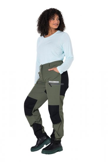 Ulla Popken 807803 Turistické kalhoty HYPRAR s reflexními prvky Olivová - Outdoorové oblečení - 