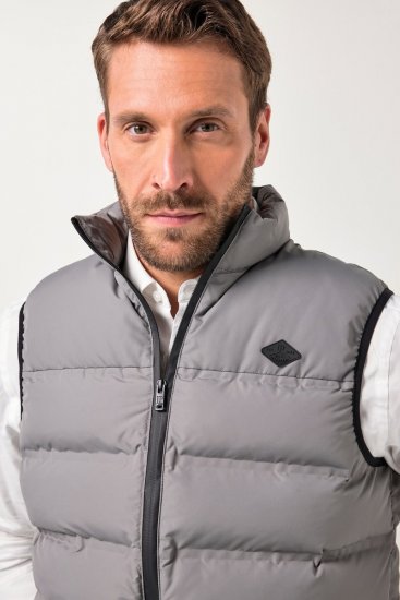 JP1880 Quilted Vest Outdoor Stand-up Collar Grey - Bundy - Bundy Nadměrné Velikosti - 2XL-8XL