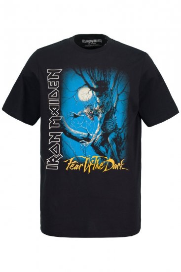 JP1880 Iron Maiden Graphic Comfort Fit Band T-Shirt Black - Trička - Trička nadměrné velikosti - 2XL-14XL