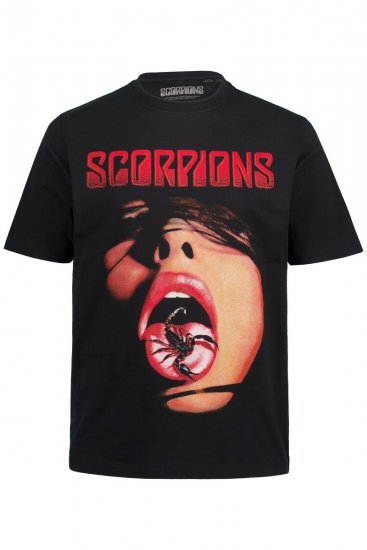 JP1880 Scorpions Graphic Comfort Fit Band T-Shirt Black - Trička - Trička nadměrné velikosti - 2XL-14XL