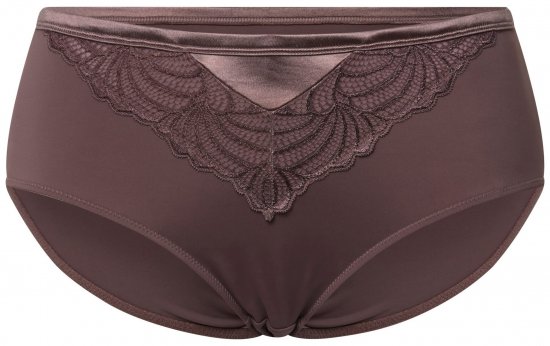 Ulla Popken 811602 Kalhotky s krajkou Hnědá - Kalhotky - 