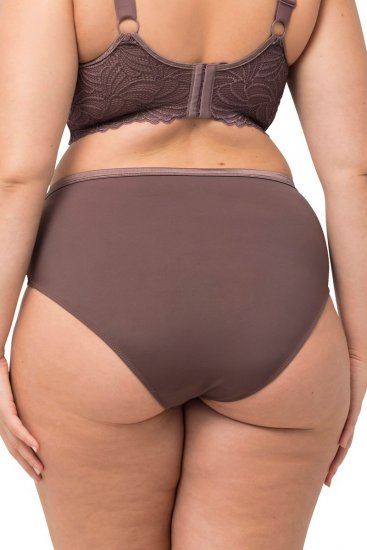Ulla Popken 811602 Kalhotky s krajkou Hnědá - Kalhotky - 