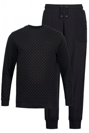JP1880 Two-piece Pyjamas Long Sleeve and Long Trousers Black - Spodní prádlo - Spodní Prádlo Nadměrné Velikosti 2XL-8XL