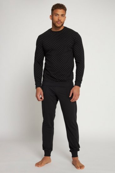JP1880 Two-piece Pyjamas Long Sleeve and Long Trousers Black - Spodní prádlo - Spodní Prádlo Nadměrné Velikosti 2XL-8XL