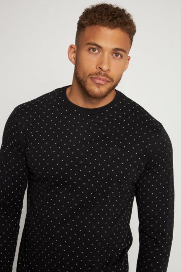 JP1880 Two-piece Pyjamas Long Sleeve and Long Trousers Black - Spodní prádlo - Spodní Prádlo Nadměrné Velikosti 2XL-8XL