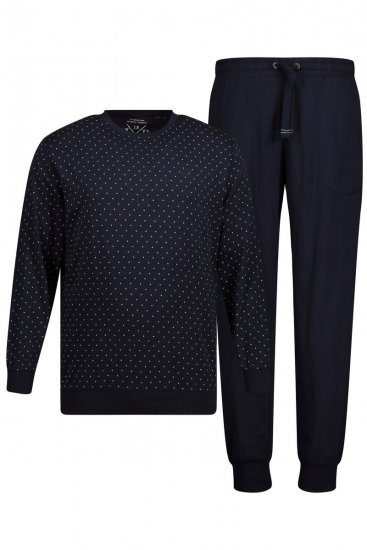 JP1880 Pyjamas Two-piece Long Sleeve and Long Trousers Navy - Spodní prádlo - Spodní Prádlo Nadměrné Velikosti 2XL-8XL