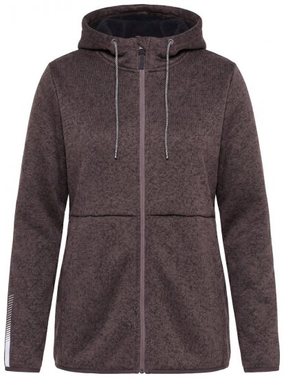 Ulla Popken 812880 Pletená fleecová bunda s teddy fleecem Taupe - Fleecové oblečení - 