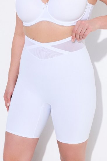 Ulla Popken 816440 Stahovací šortky s vysokým pasem Bílá - Stahovací prádlo - 
