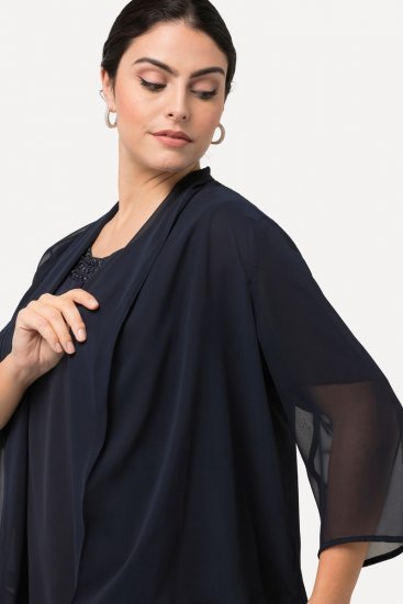 Ulla Popken 817211 Sako Tmavě modrá - Bundy - Dámské bundy velkých velikostí