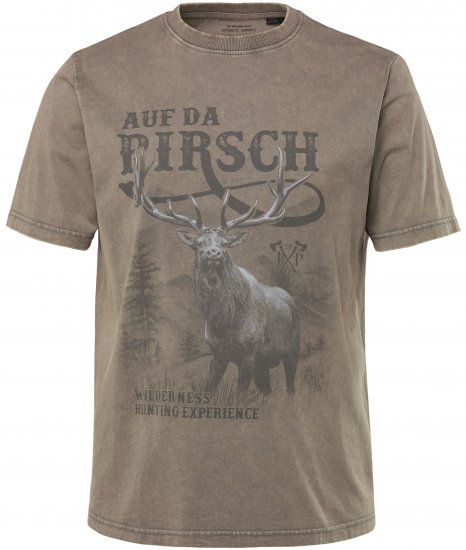 JP1880 Comfortable Fit Vintage Look T-Shirt Ash Gray - Trička - Trička nadměrné velikosti - 2XL-14XL