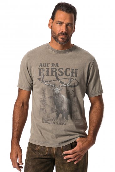 JP1880 Comfortable Fit Vintage Look T-Shirt Ash Gray - Trička - Trička nadměrné velikosti - 2XL-14XL