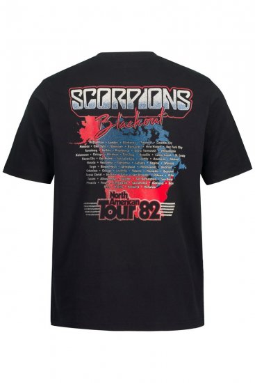 JP1880 Scorpions Blackout Graphic Comfort Fit Band T-Shirt Black - Trička - Trička nadměrné velikosti - 2XL-14XL