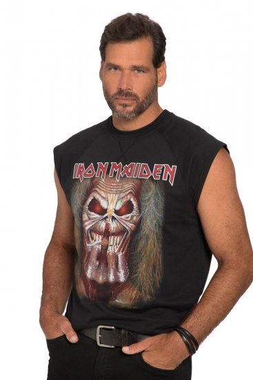 JP1880 Iron Maiden Graphic Comfort Fit Band Tank Top Black - Trička - Trička nadměrné velikosti - 2XL-14XL