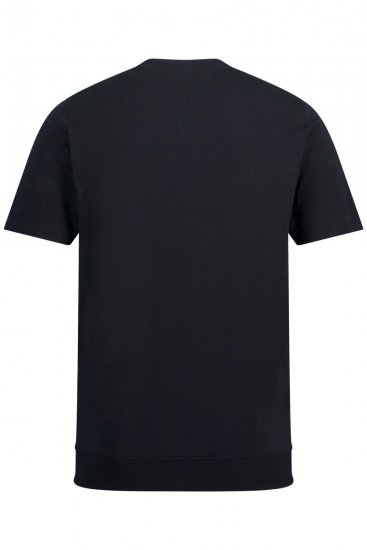 JP1880 818628 Tričko Henley se střihem na bříško Černá - Trička - Trička nadměrné velikosti - 2XL-14XL