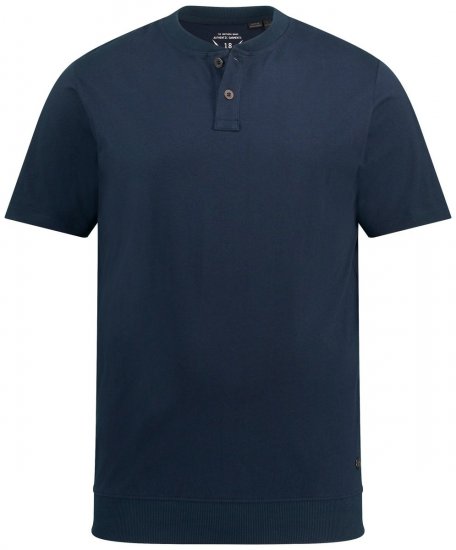 JP1880 818628 Tričko Henley se střihem na bříško Tmavě modrá - Trička - Trička nadměrné velikosti - 2XL-14XL