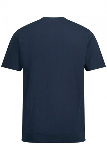 JP1880 818628 Tričko Henley se střihem na bříško Tmavě modrá - Trička - Trička nadměrné velikosti - 2XL-14XL
