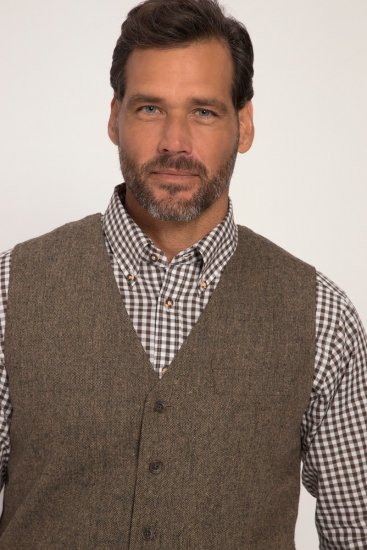 JP1880 Vest Tweed Wool Blend Traditional Light Brown - Obleky - Obleky 2XL-8XL