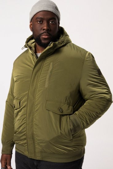 STHUGE Bomber Jacket With Hood Green - Bundy - Bundy Nadměrné Velikosti - 2XL-8XL