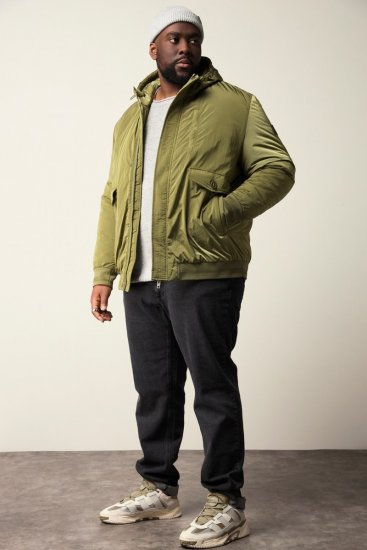 STHUGE Bomber Jacket With Hood Green - Bundy - Bundy Nadměrné Velikosti - 2XL-8XL
