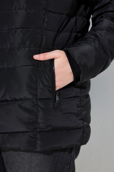 Ulla Popken 820889 Prošívaný kabát Černá - Kabáty - Dámské kabáty pro plnoštíhlé