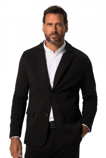 JP1880 New York Flexnamic Žerzejové sako s kapsami s klopou Černá - Obleky - Obleky 2XL-8XL