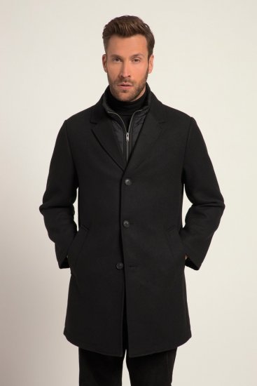 JP1880 Coat Wool Blend Quilted Black - Bundy - Bundy Nadměrné Velikosti - 2XL-8XL